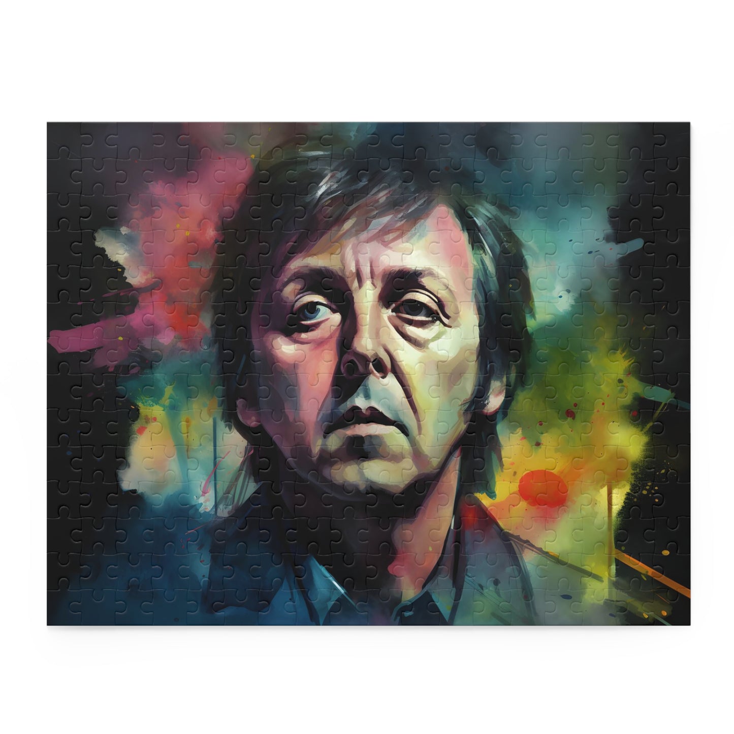 Paul McCartney Neon Watercolor Puzzle