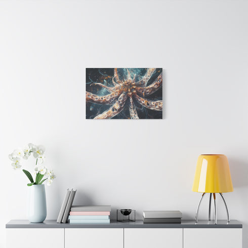 Starborn Creature Made of Fractals (Edition II) — Canvas Wall Art — Kiln-Dried Pine Frame & Ready-to-Hang Back View