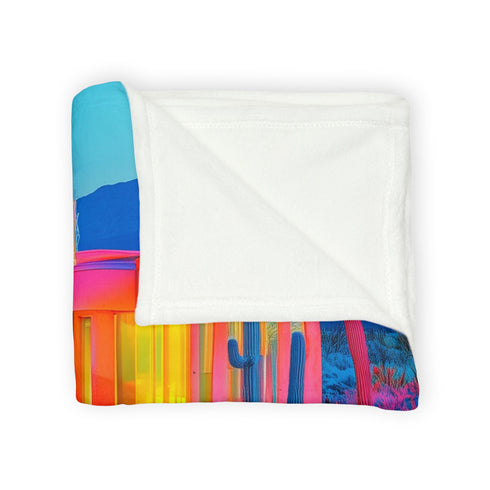Desert Mirage Hiding Neon Palace Plush Fleece Throw Blanket