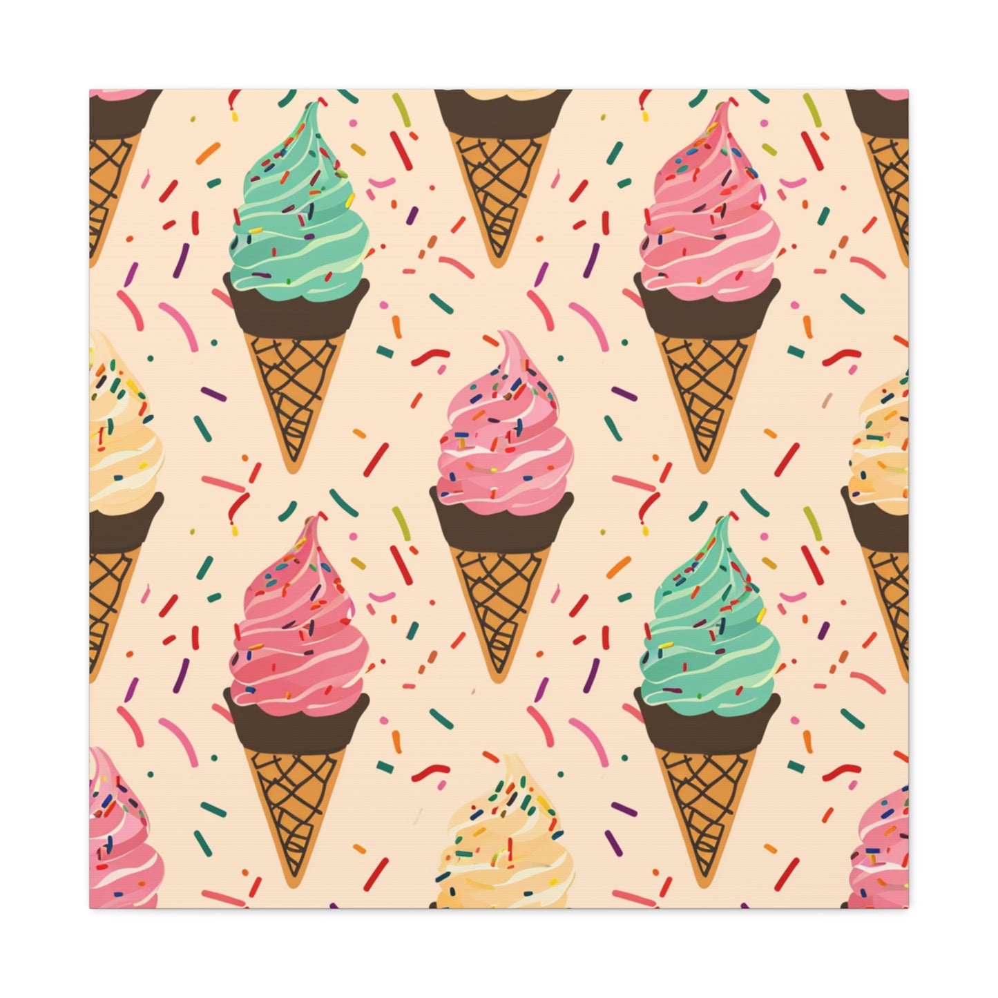 Ninja Creami Sprinkled Cone Canvas Print | Canvas | Art & Wall Decor, Canvas, Fall Picks, Hanging Hardware, Home & Living, Indoor, Top Spring Products, Valentine's Day promotion | Prints with Passion