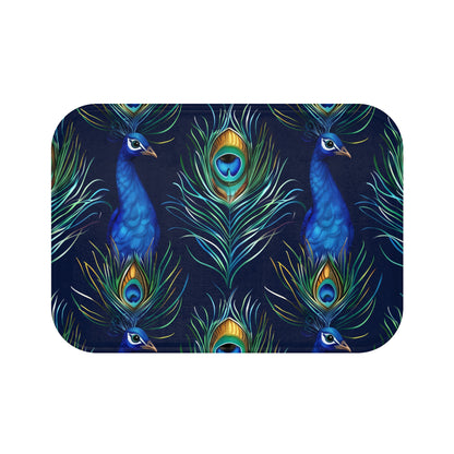 Peacock Feather Blue Bath Mat | Bath Mats | Bath, Bathroom, Home & Living, Indoor, Sublimation | Prints with Passion