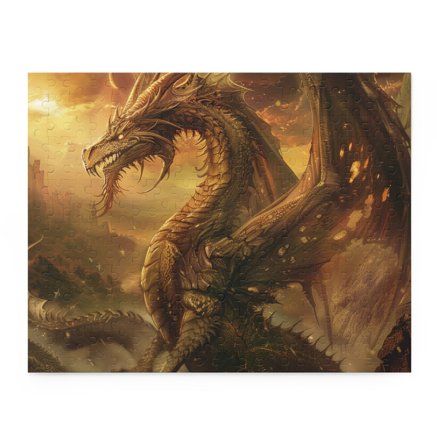 "Dragon Fantasy Jigsaw Puzzle - Explore a mystical world with this captivating and intricate dragon puzzle"