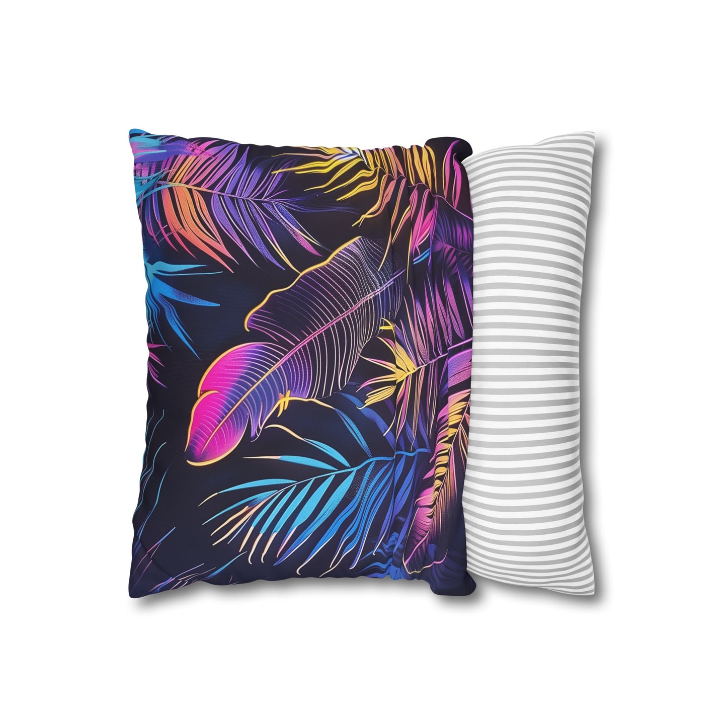 Neon Palms Pillowcase - Tropical Leaves Design - High-Quality Material - Perfect for All Seasons - Great Gift Option