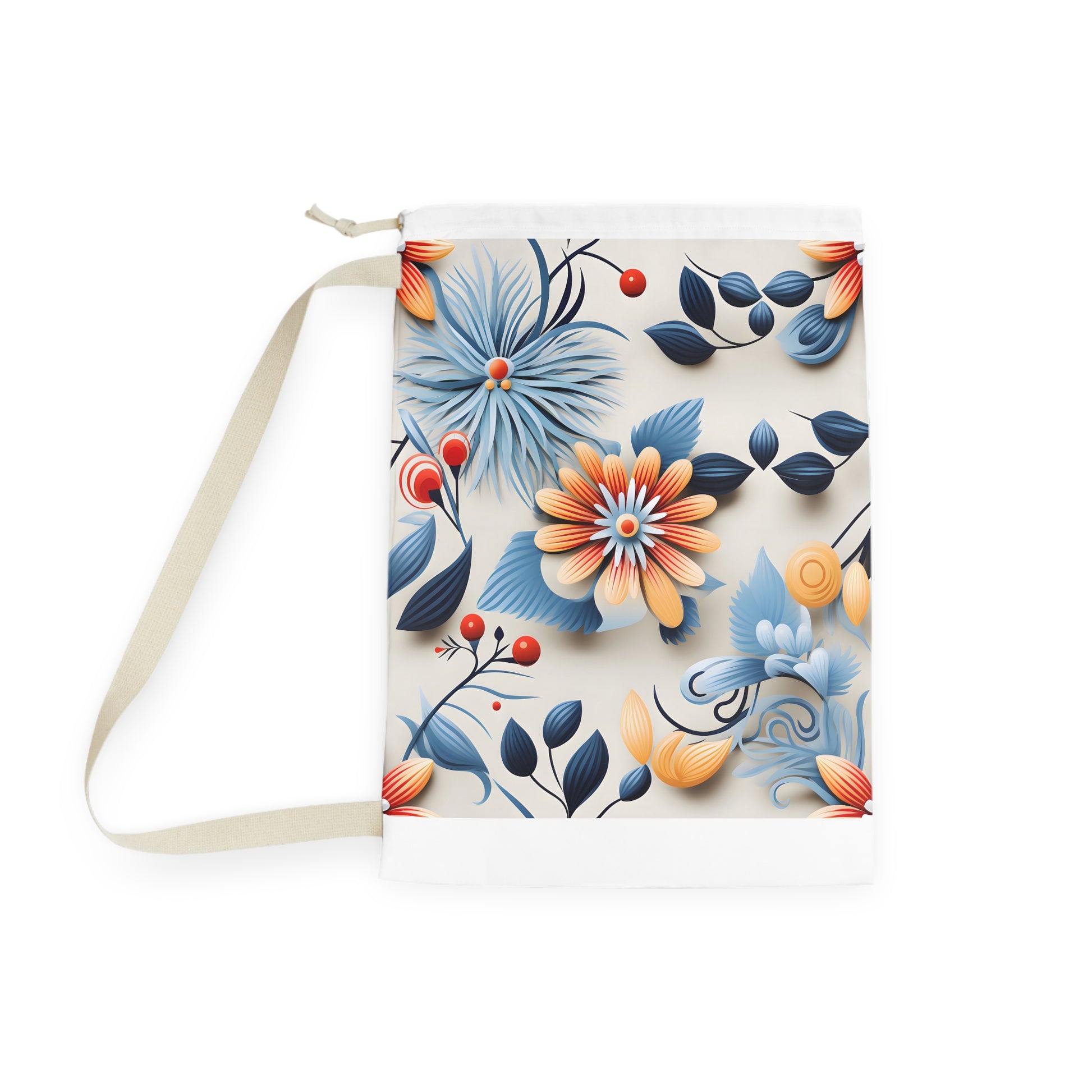 "Floral Pattern Laundry Bag - Durable and Vibrant Design for Stylish Laundry Transport"