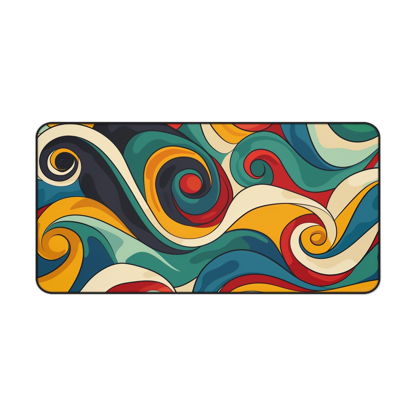 Vibrant Retro Waves Desk Mat for Nostalgic Workspace Vibe