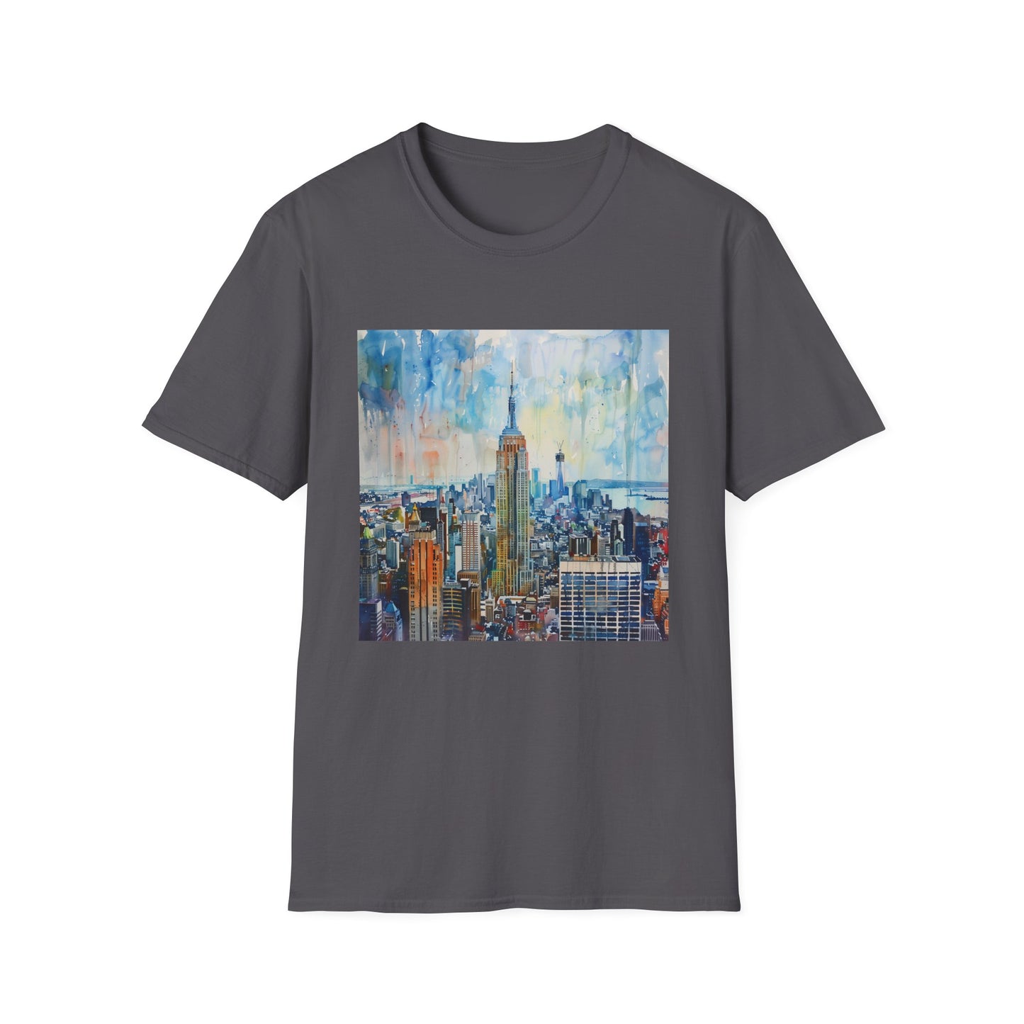 ## New York City's Soaring Dream: The Empire State Building Watercolor T-shirt