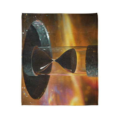 Hourglass with Black Hole in Center Plush Fleece Throw Blanket