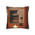 Retro Vending Machine Dispensing Stars — 40×40 Cushion Cover — Double-Sided Back & Concealed Zip Detail
