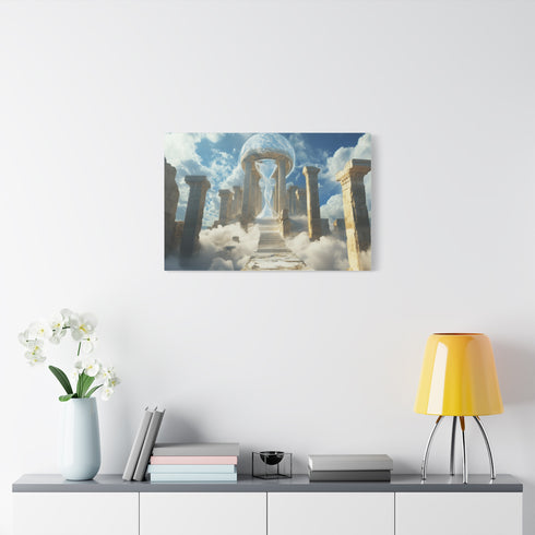 Floating Sky Ruins & Celestial Hourglass — Canvas Wall Art — Product Detail View 7