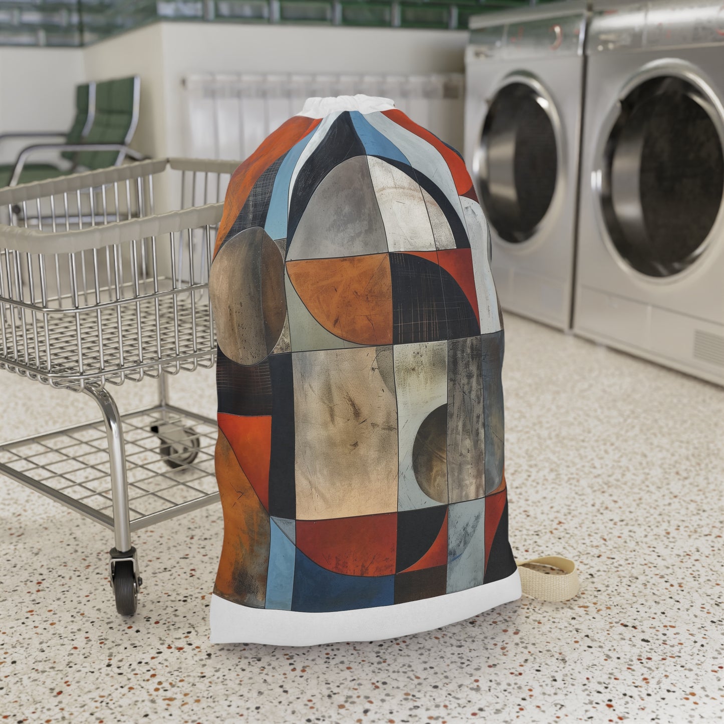 "Abstract geometric shape pillowcase laundry bag for modern style chores"