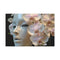 Robot Face Blooming with Orchids — Canvas Wall Art — Front Gallery-Wrapped Canvas View