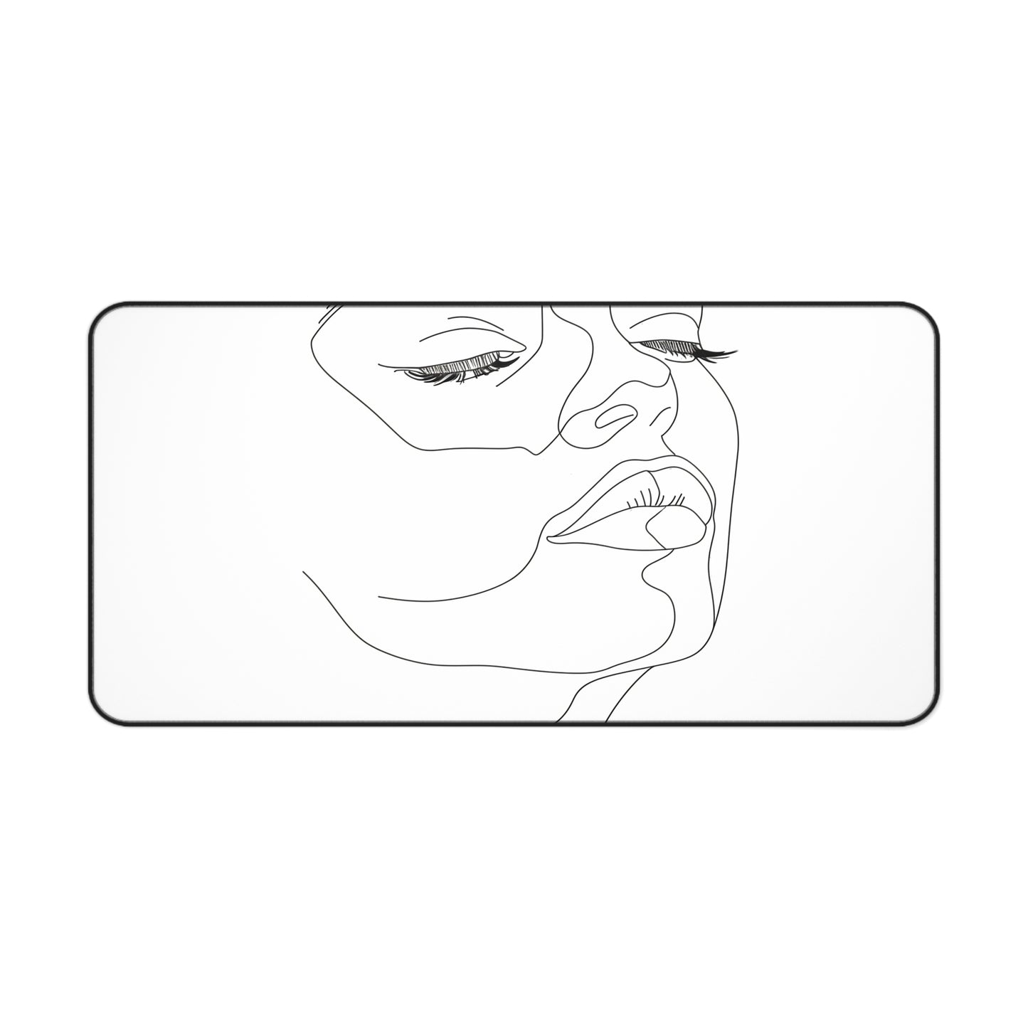 "Stylish Minimalist Face Desk Mat - Add modern touch to workspace with sleek line art design"