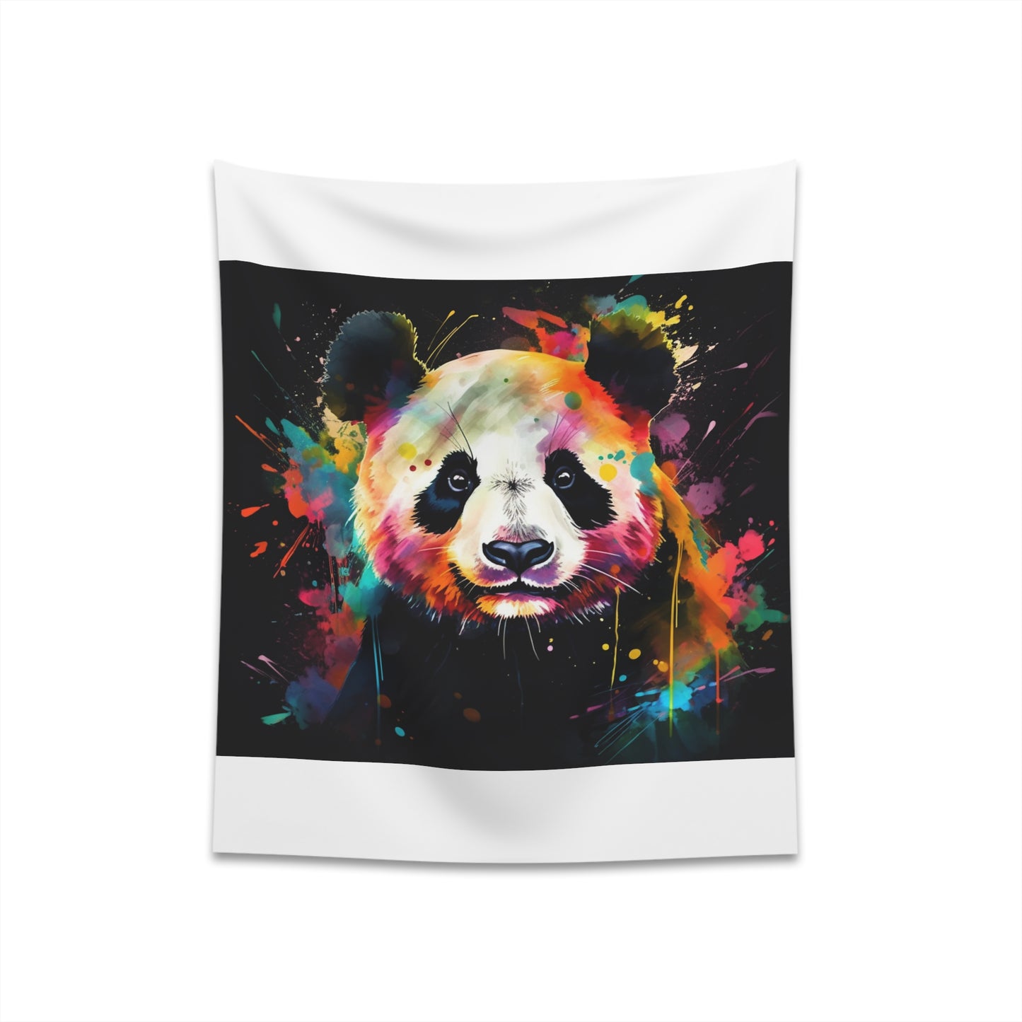 "Happy panda watercolor tapestry ideal for all seasons, high-quality material, great gift | Panda Paradise"