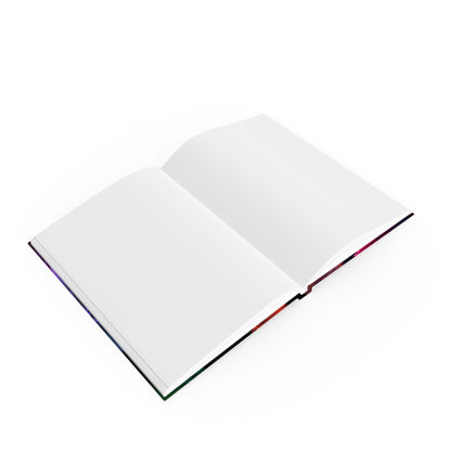 "Neon Celebration journal featuring Matt Damon portrait - high-quality, versatile, and stylish. Perfect for movie reviews and scripts. Great gift!"