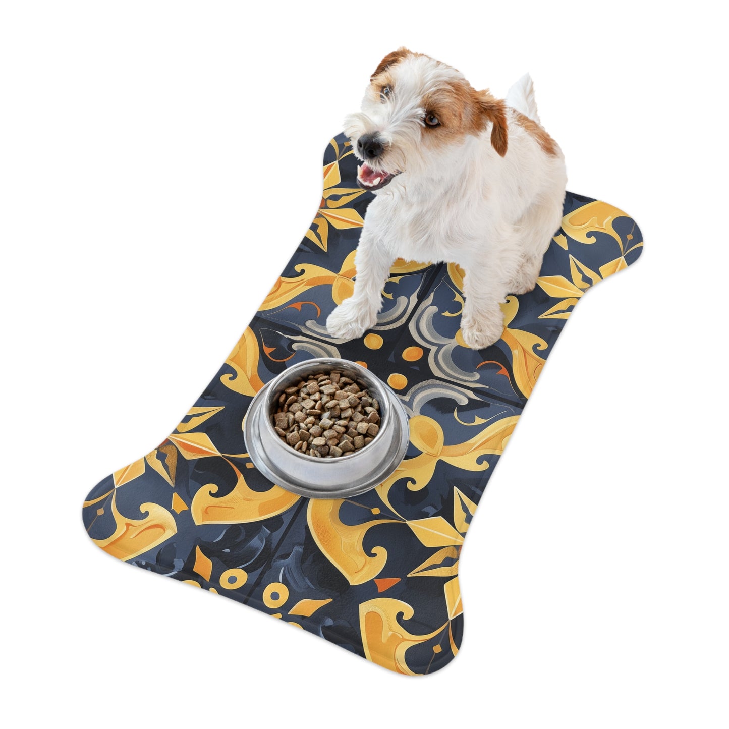 Artisan Tile Pet Feeding Mat: Chic & Functional Design