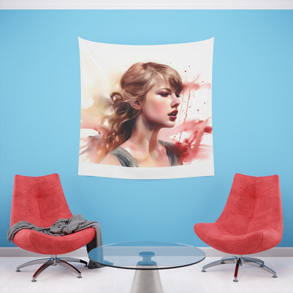 Watercolor Dreams: A Taylor Swift Tapestry | Wall Tapestry | All Over Print, AOP, Decor, Halloween, Home & Living, Home Decor, Indoor, Spring Essentials, Sublimation, Tapestry | Prints with Passion