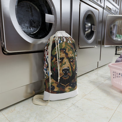 "Stylish Bape Camo Laundry Bag inspired by Takeshi Murakami - Keep laundry organized in vibrant fashion"