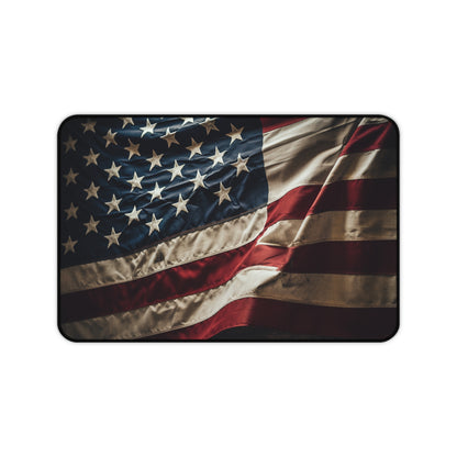 "USA Pride Desk Mat - Patriotic flag design to protect desk surface with national pride"