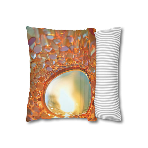 Sunrise Reflecting on Infinity Mirror (Edition II) — 40×40 Cushion Cover — Sofa & Living Room Lifestyle View