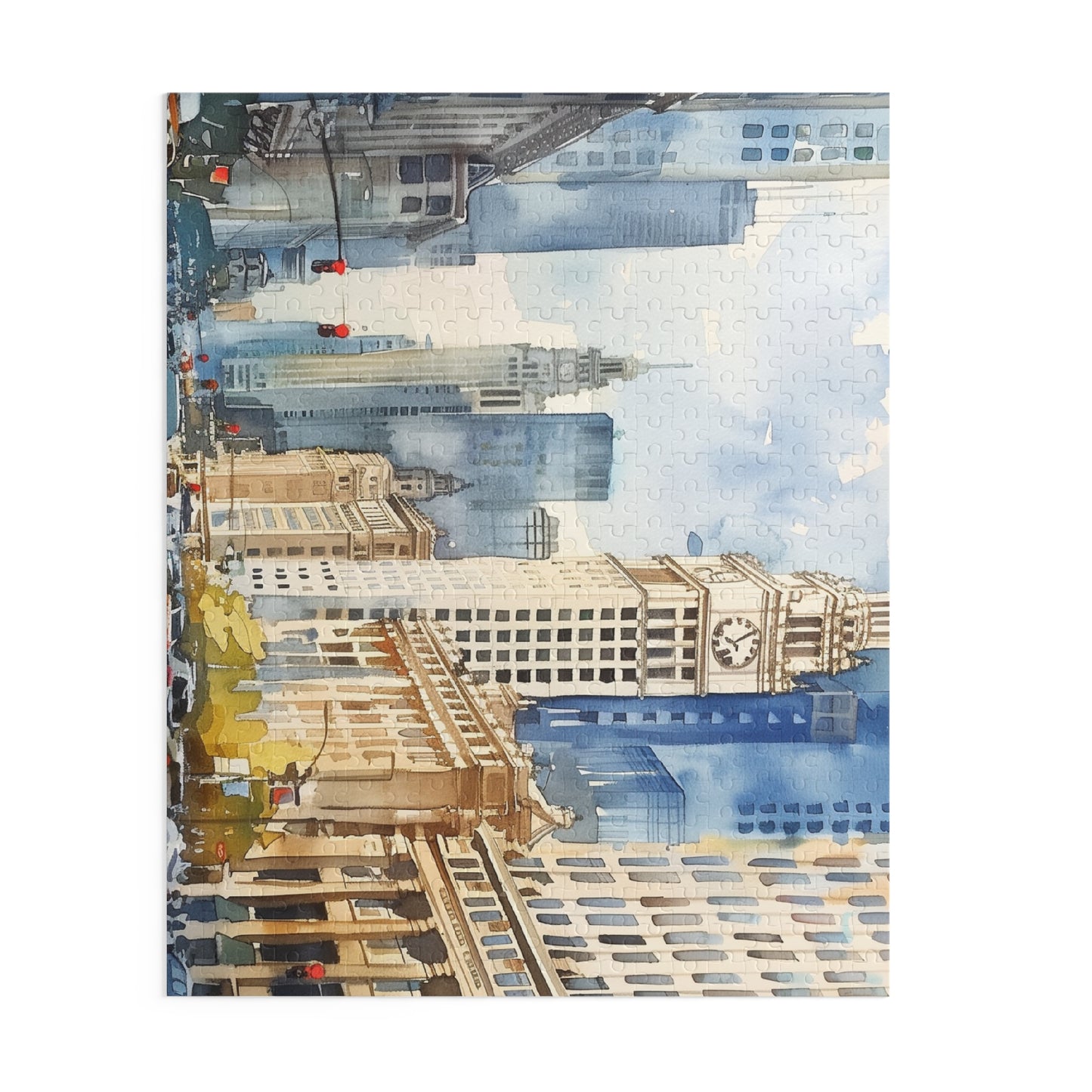 Chicago City Watercolor Jigsaw Puzzle