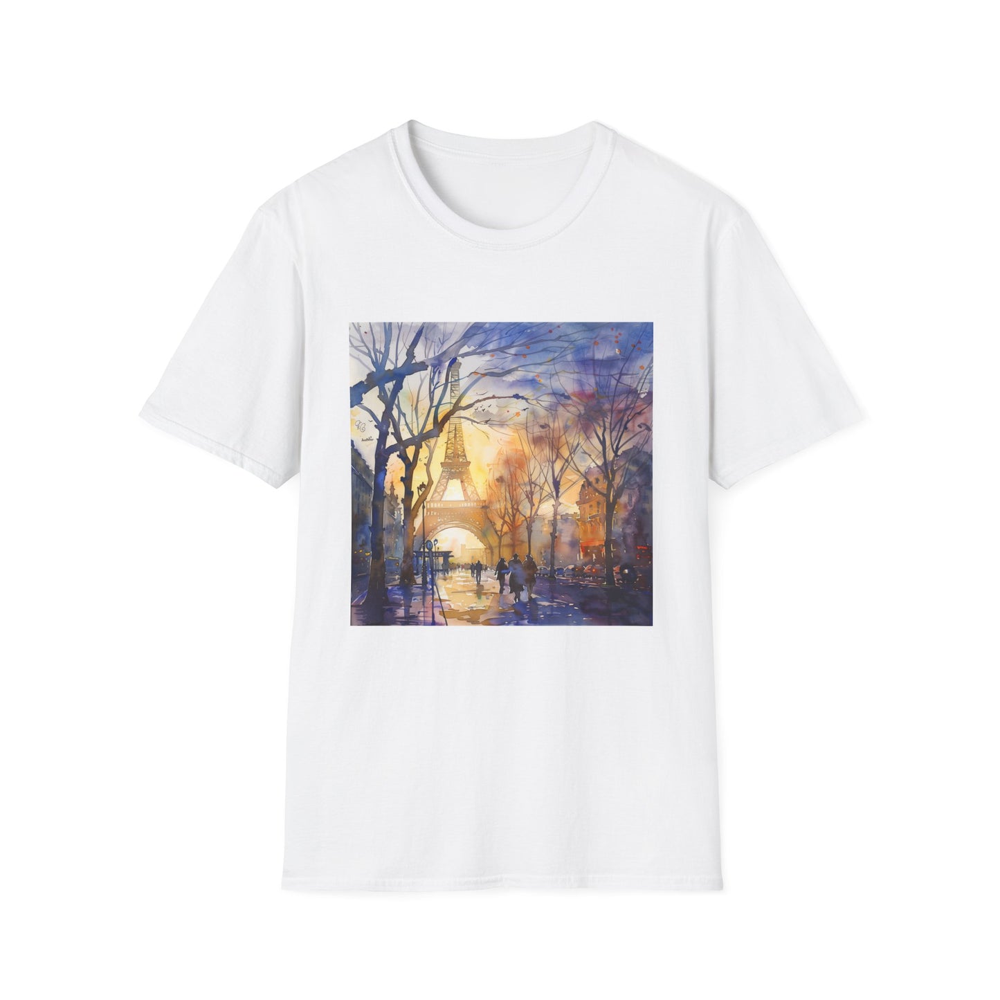 ## Parisian Icon in Watercolor: The Eiffel Tower T-shirt