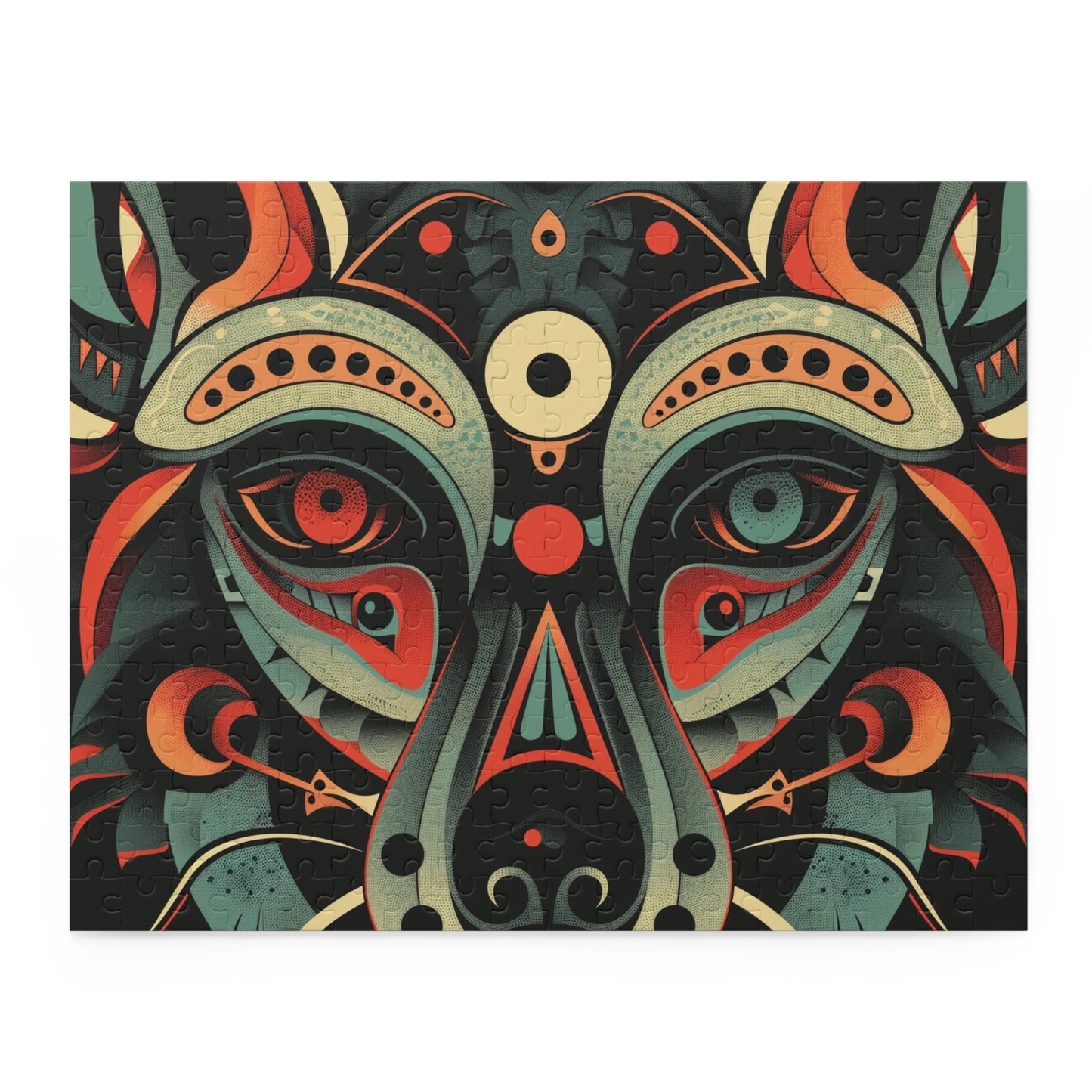 Tribal Animal Totem Puzzle - Intricate jigsaw puzzle with tribal animal totem designs, perfect for self-discovery and nature lovers.