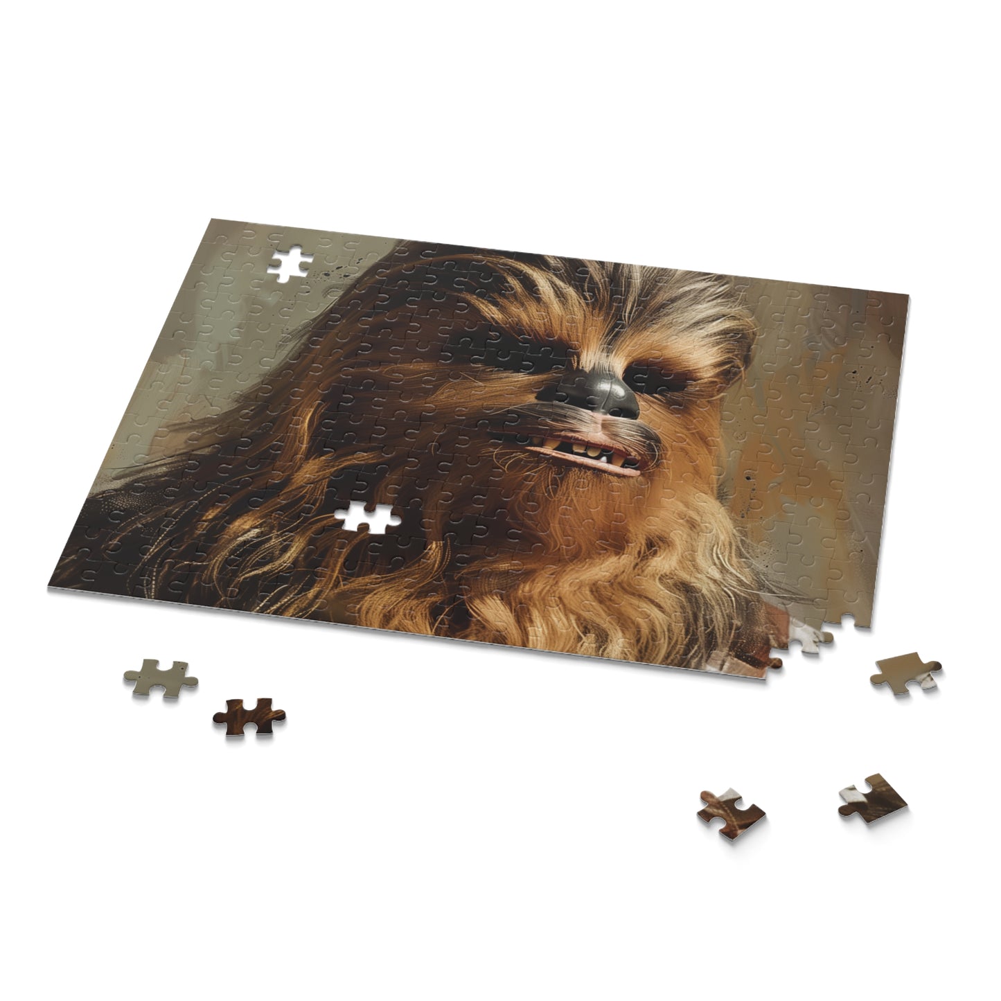 "Chewbacca Star Wars jigsaw puzzle - intricate artwork for galactic puzzle enthusiasts"