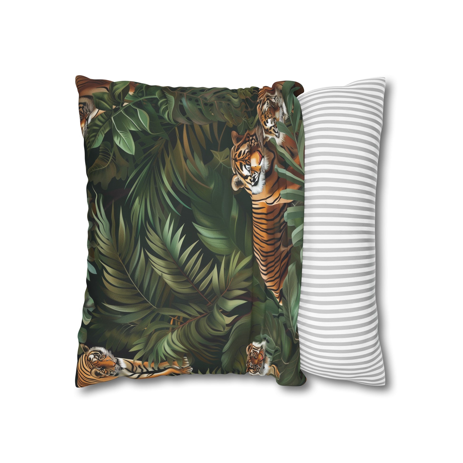 "Wild Tiger Jungle Safari Pillowcase - Add adventure to your decor with seamless jungle pattern"