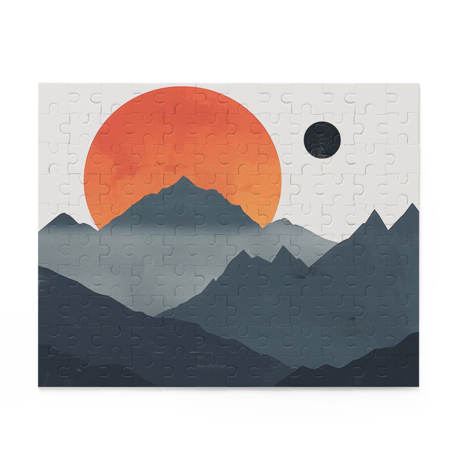 "Sunrise Mountain Range Jigsaw Puzzle - Serene and engaging mindfulness activity"