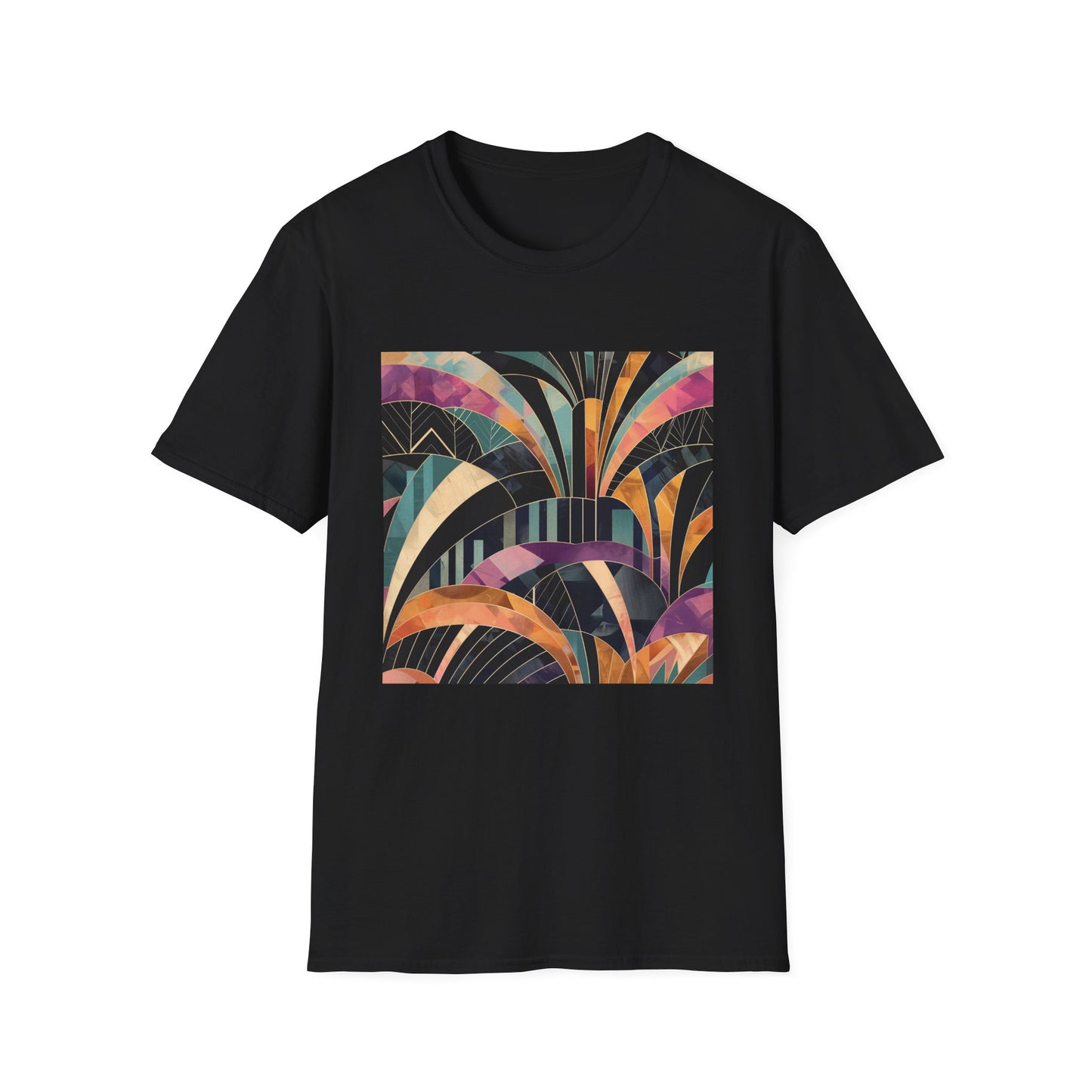 Deco Dreams: An Abstract Art Deco Symphony | T-Shirt | DTG, Men's Clothing, Regular fit, T-Shirts, Unisex, Women's Clothing | Prints with Passion