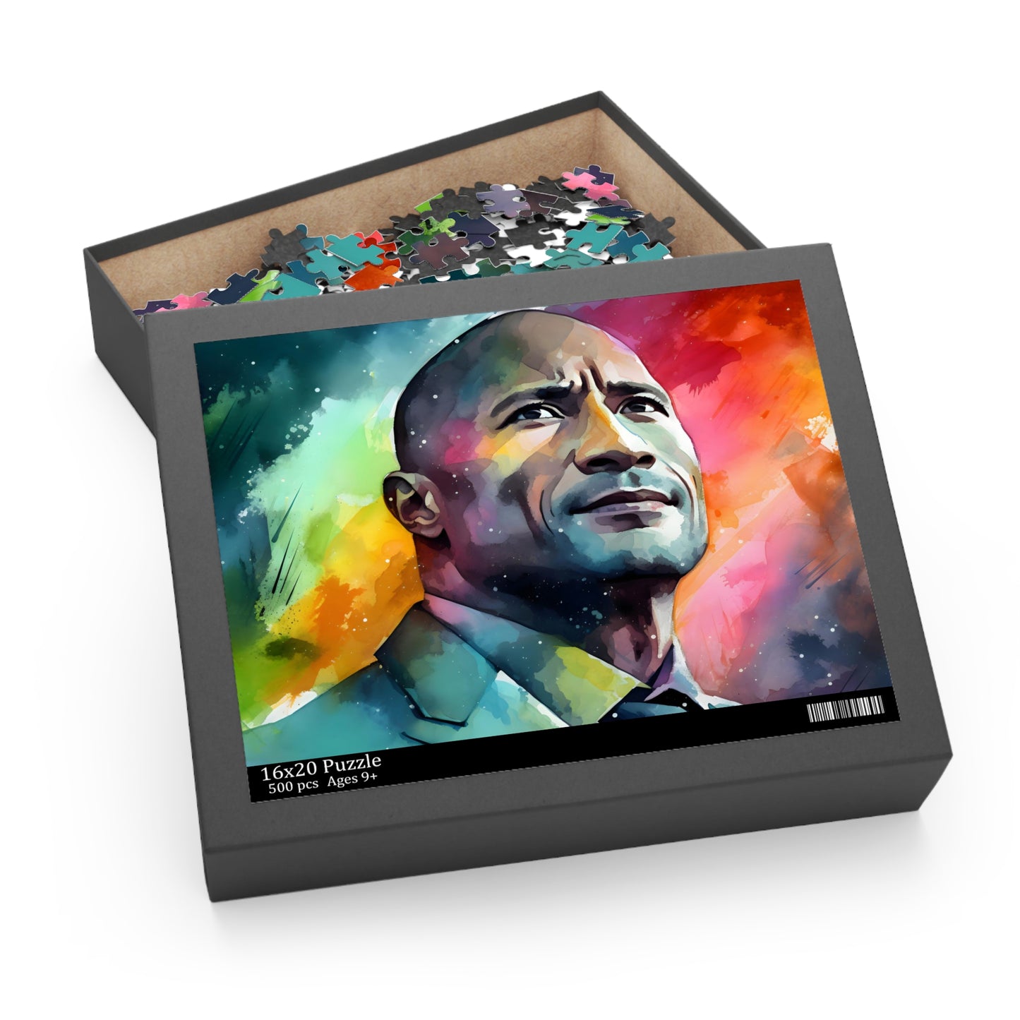 Rock Neon Watercolor Jigsaw Puzzle