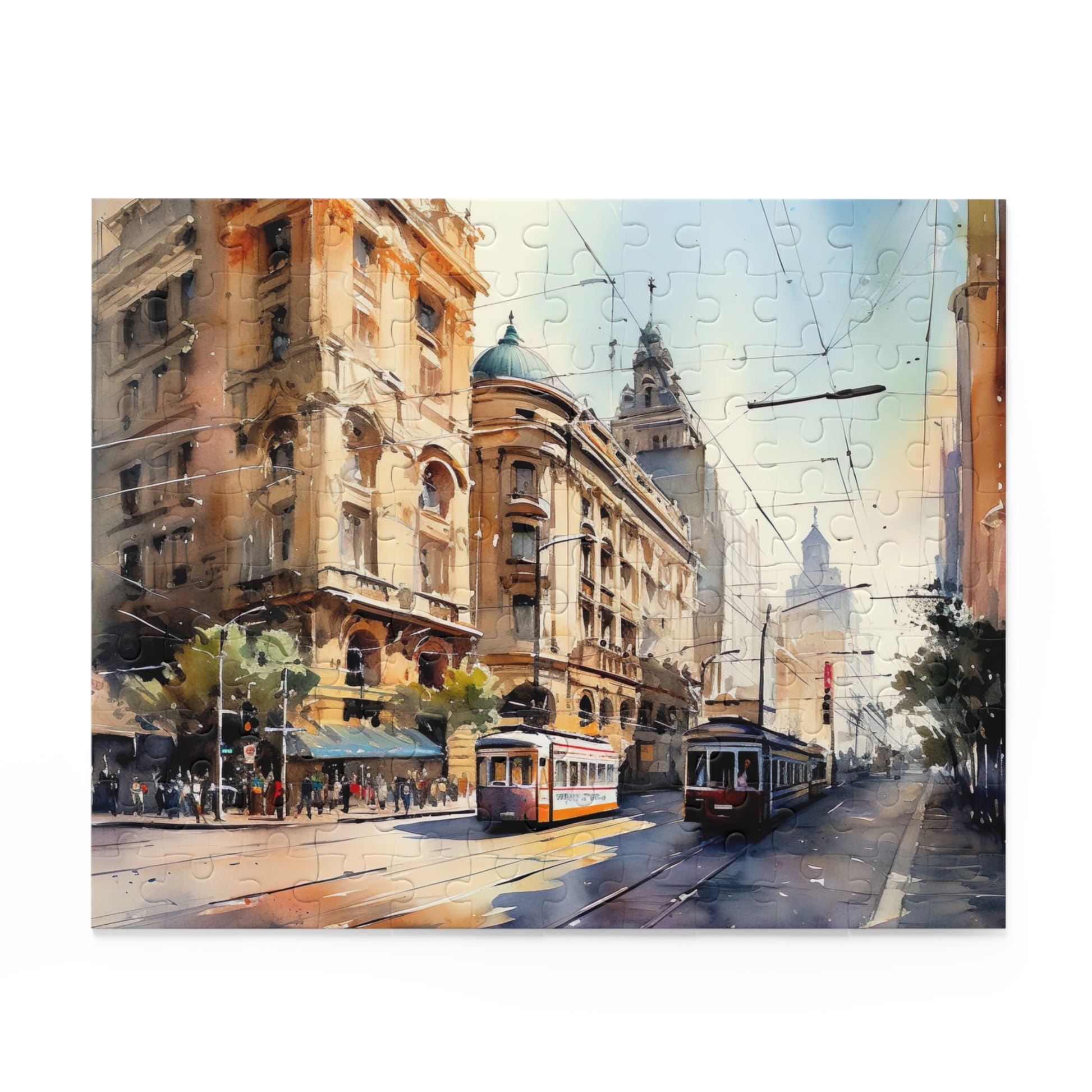 "Melbourne skyline jigsaw puzzle with iconic landmarks and vibrant cityscape"