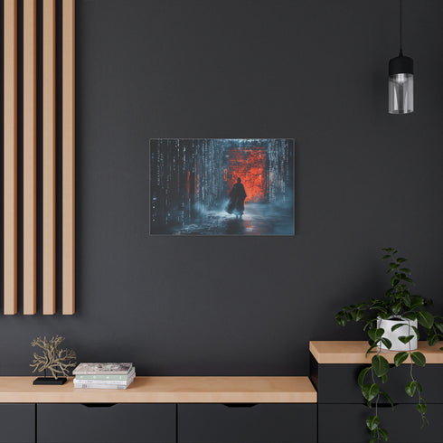 Samurai Walking Through Shattered Code — Canvas Wall Art — Product Detail View 8