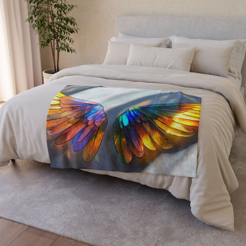 Solar Wings Casting Prism Shadows Plush Fleece Throw Blanket