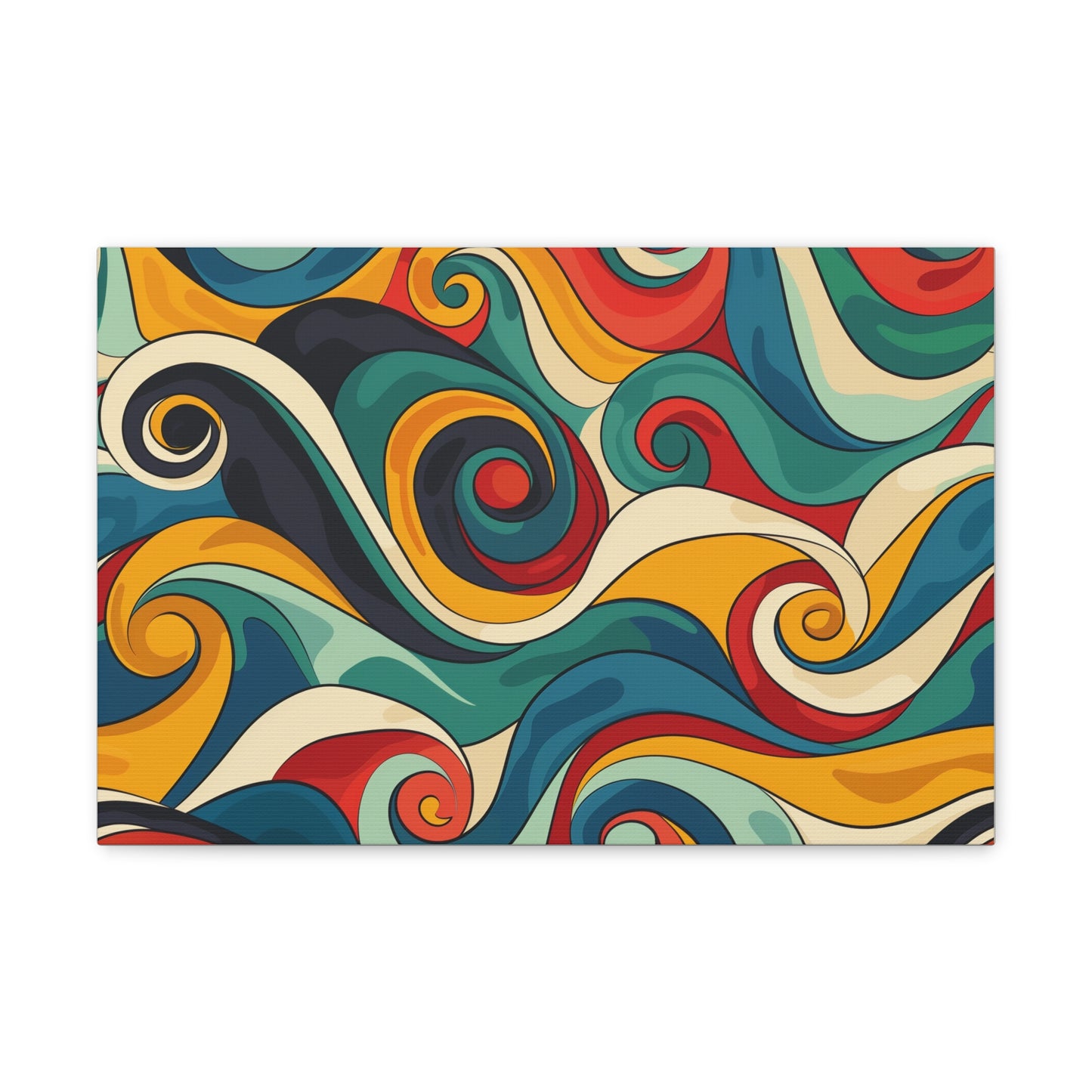 Vibrant Retro Waves Canvas Print