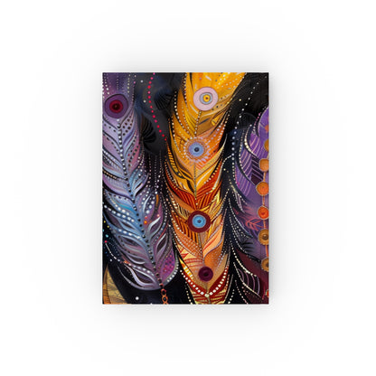 "Bohemian feather journal for free spirits - perfect for poetry, adventures, and dreams. High-quality material, versatile, and stylish. Makes a great gift. Shop now!"