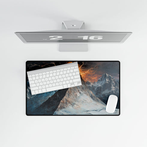 Ancient Mountain Split by Lightning — XL & XXL Desk Mat — Product Detail View 8