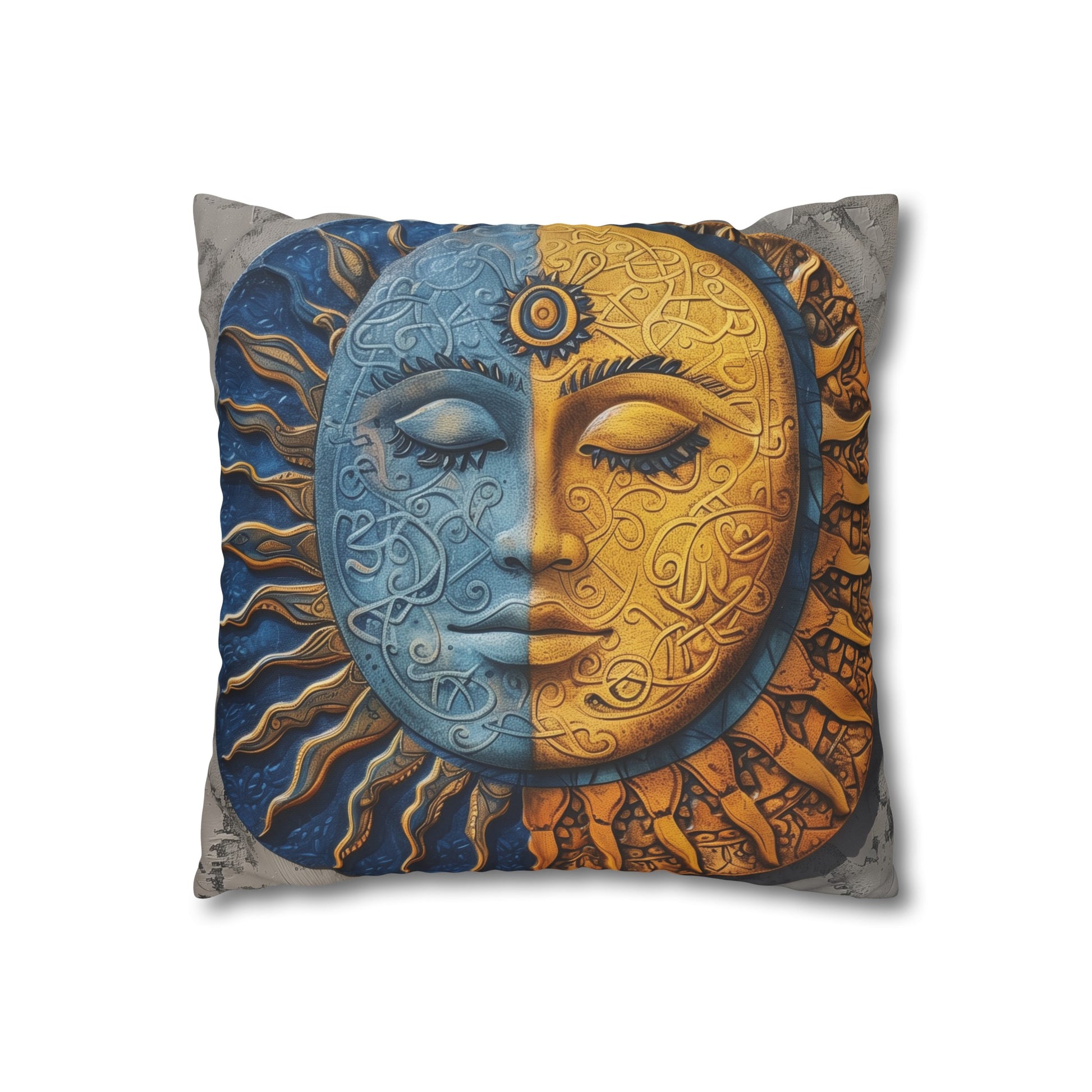 "Galactic-themed Cosmic Balance mandala pillowcase - high-quality, comfy, and stylish for year-round use. Makes a great gift!"