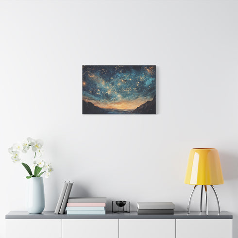 Tapestry Woven from Constellations (Edition II) — Canvas Wall Art — Kiln-Dried Pine Frame & Ready-to-Hang Back View