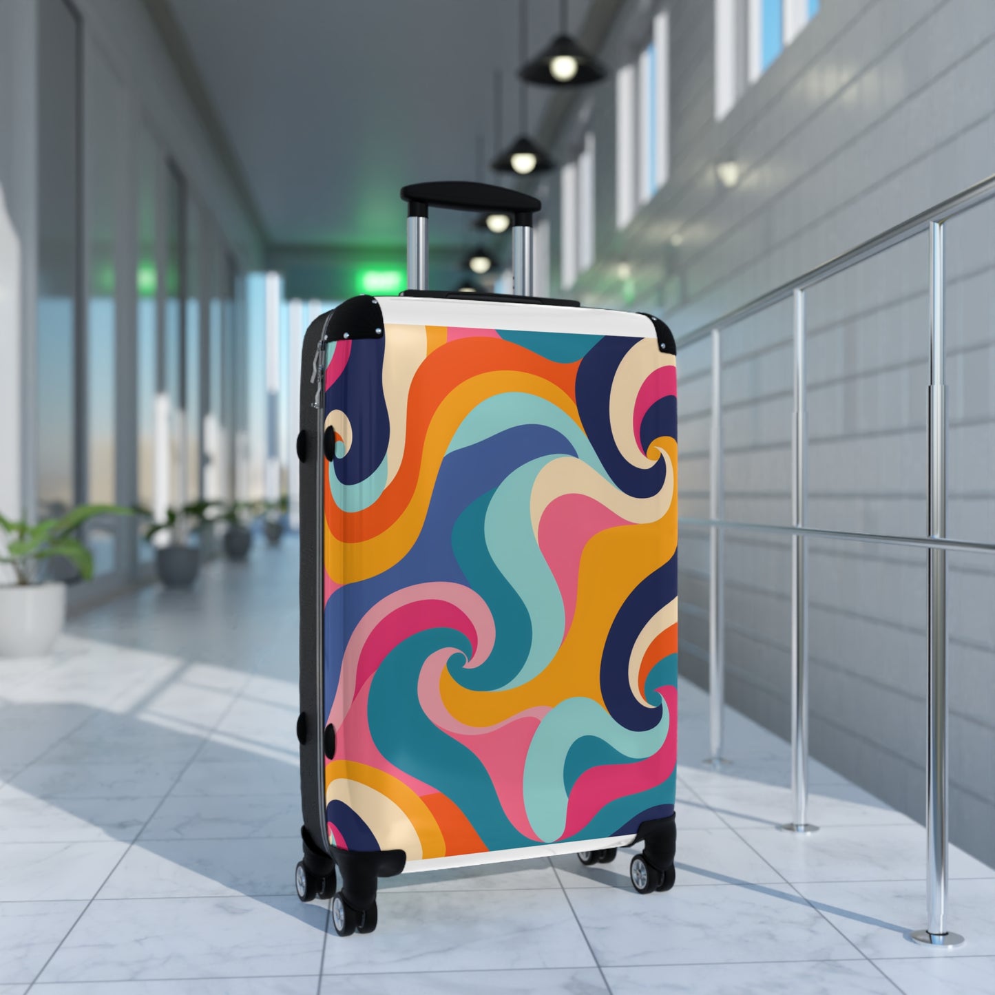 Retro Waves Suitcase: Vibrant Nostalgia