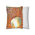 Sunrise Reflecting on Infinity Mirror (Edition II) — 40×40 Cushion Cover — Soft Brushed Fabric Texture Close-Up