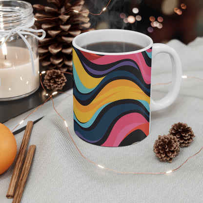 Retro Waves Vibrant Coffee Mug