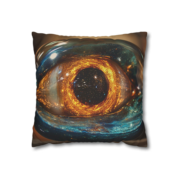 Glass Eye Watching Galactic Core — 40×40 Cushion Cover — Front 40×40 cm Square Cushion View