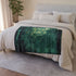 Hologram of the Past Glitching in Forest — Plush Fleece Throw Blanket — Product Detail View 6