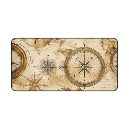 "Vintage Maps Desk Mouse Pad - Antique map pattern, durable and stylish workspace accessory"