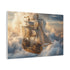 Steampunk Airship Sailing Through Clouds — Canvas Wall Art — Product Detail View 6