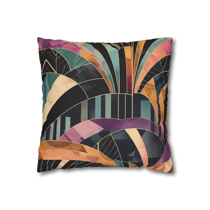 "Art Deco Dreams Pillowcase - Vintage sophistication with geometric patterns, bold colors. High-quality, stylish, perfect for all seasons. Makes a great gift. Shop now!"