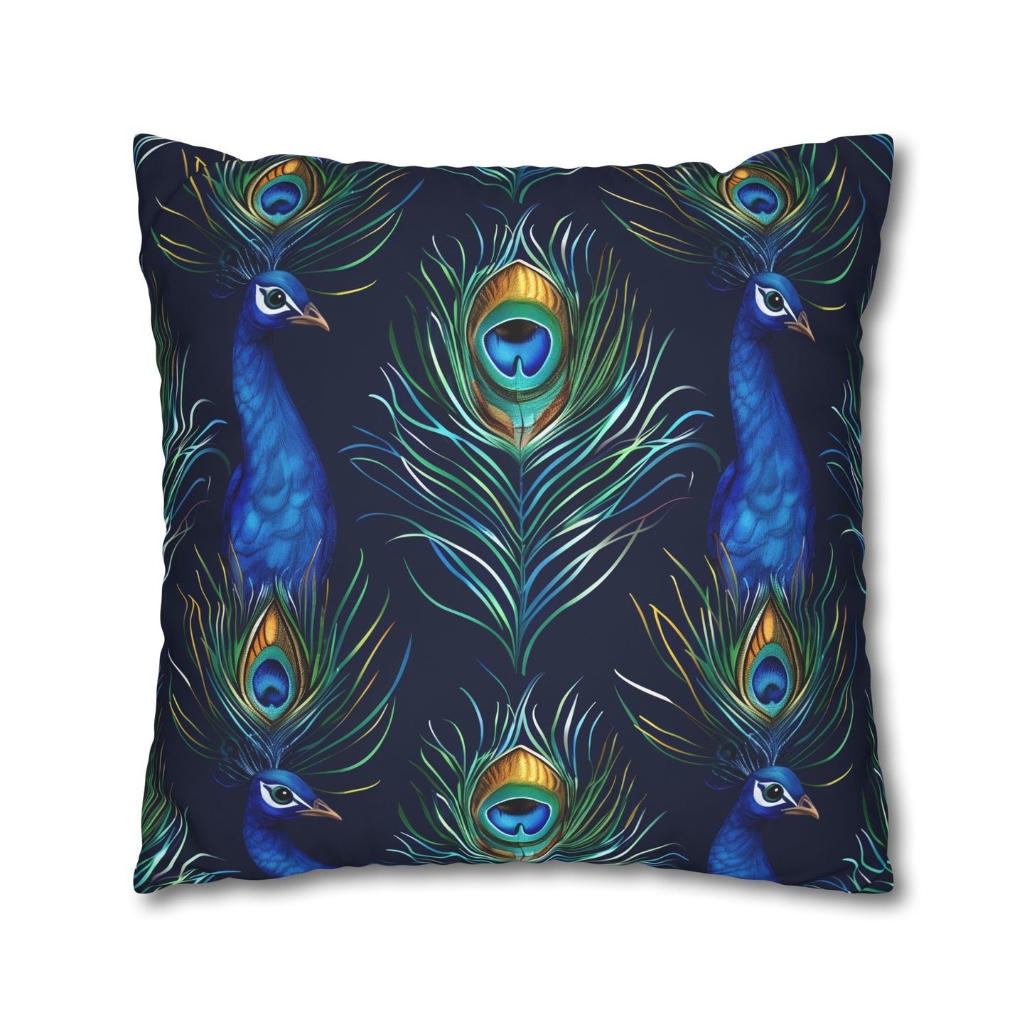 "Stylish Vibrant Blue Peacock Feathers Pillowcase for Bed Decor"