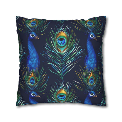 "Stylish Vibrant Blue Peacock Feathers Pillowcase for Bed Decor"