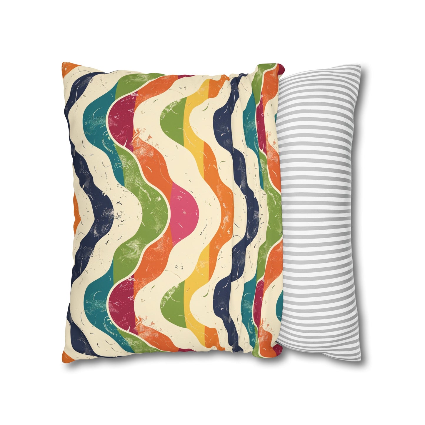 "Vibrant Retro Waves Pillow Case - Add a pop of retro flair to your bedroom with this bold statement piece, seamless pattern design"